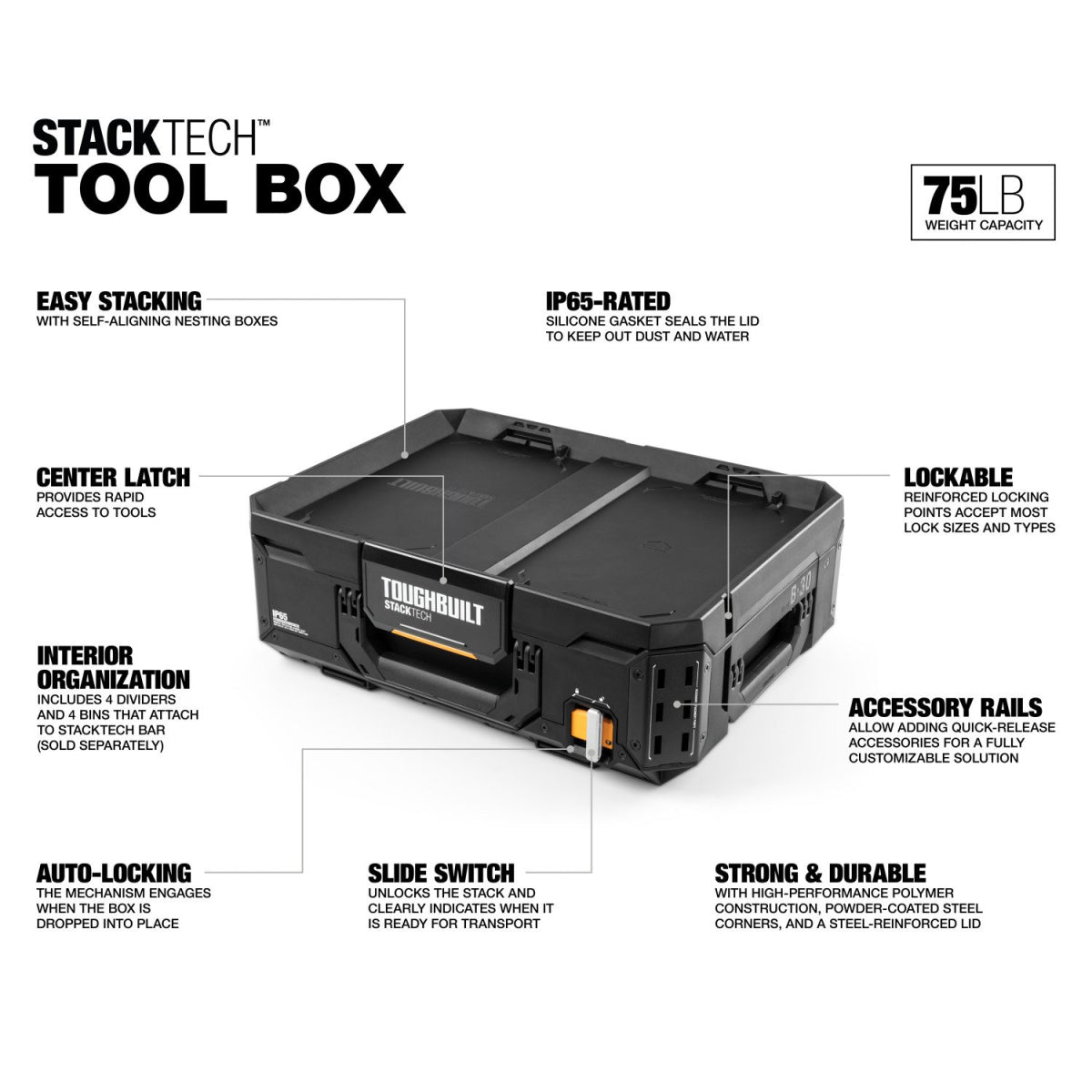 Toughbuilt Coffre à Outils StackTech TB-B1-B-30