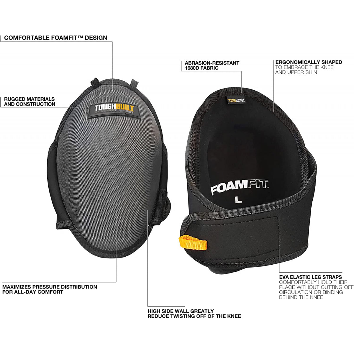  ToughBuilt Genouillères Mousse FoamFit TB-KP-2B