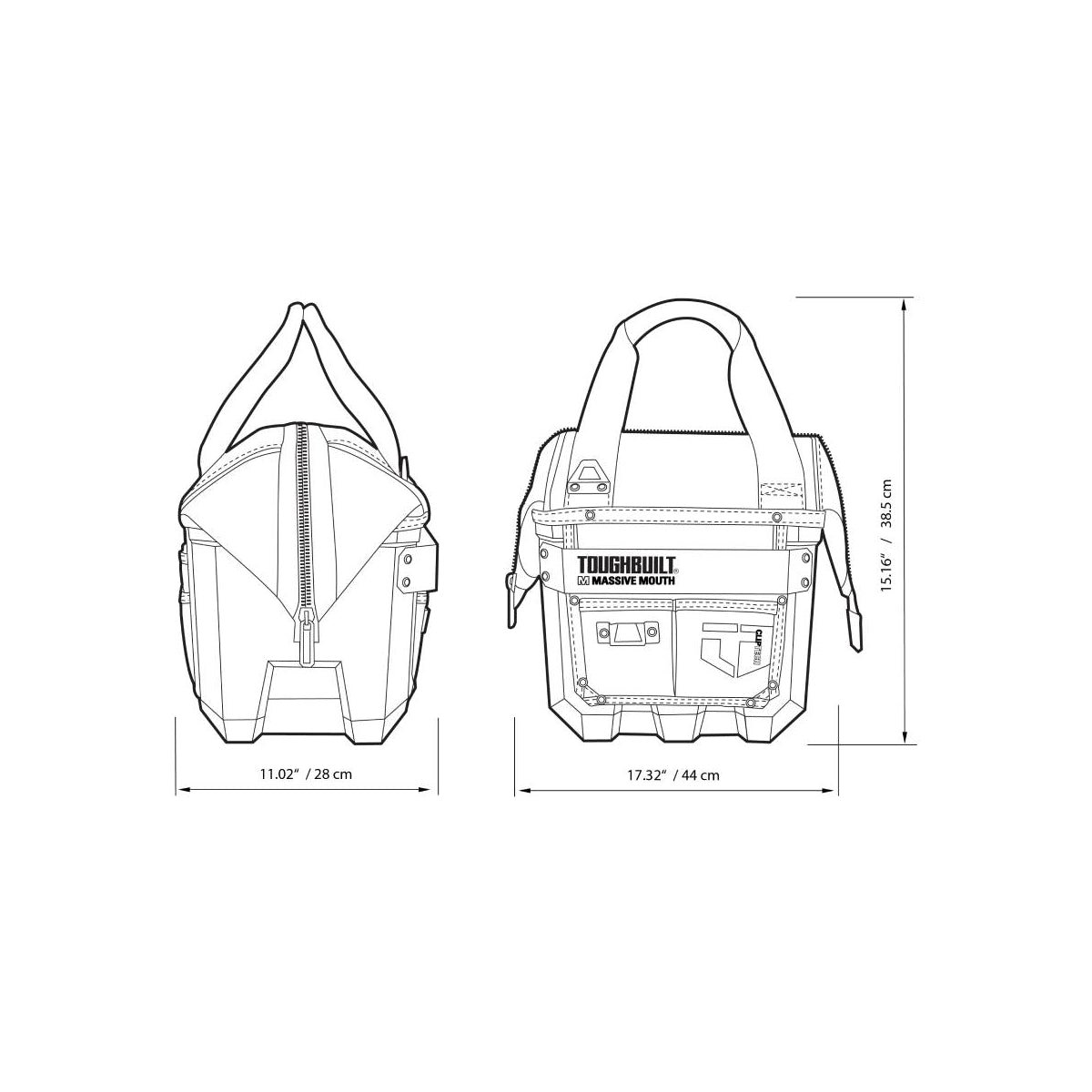  Toughbuilt Grand Sac à Outils M Avec Base étanche TB-CT-62-12