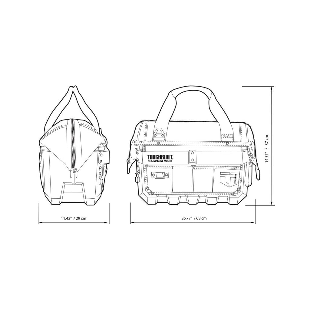  Toughbuilt Grand Sac à Outils XL Avec Base étanche TB-CT-62-20