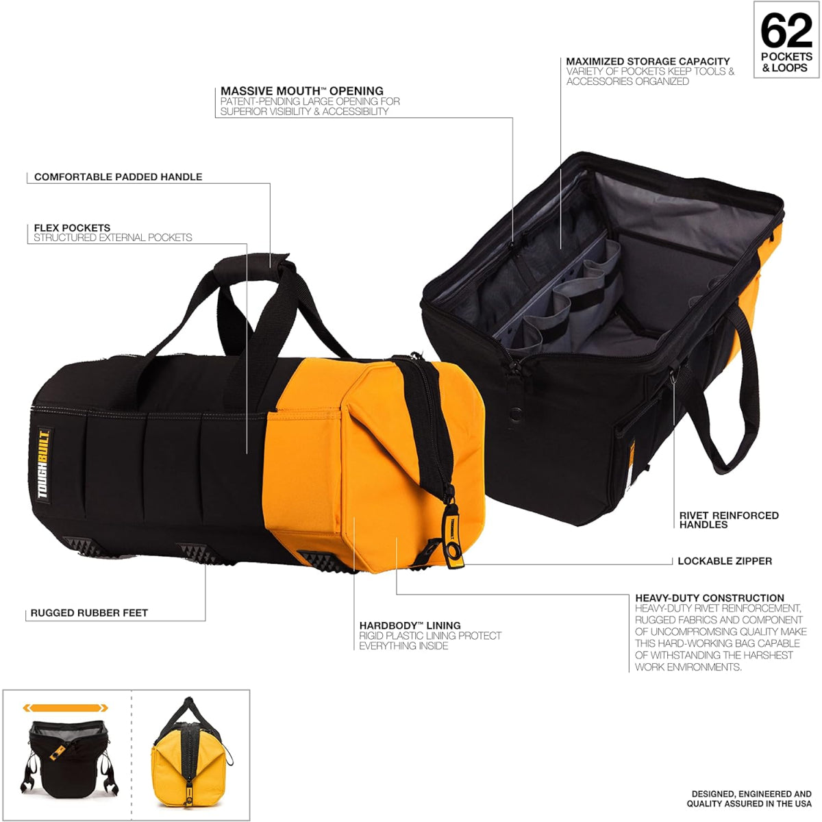  Toughbuilt Sac à Outils 66cm à Grande Ouverture TB-60-26