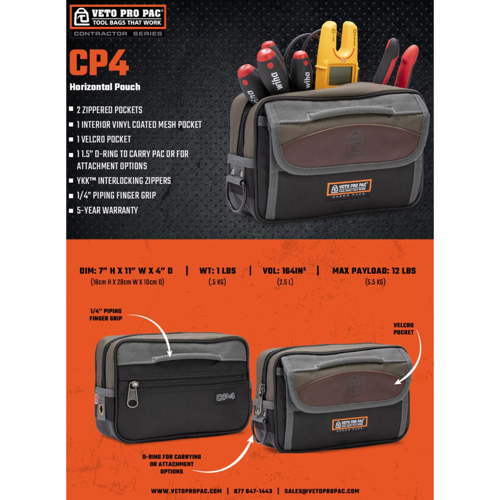  Veto Pro Pac Pochette à Outils Pour Accessoires Veto CP4 (AX3523)